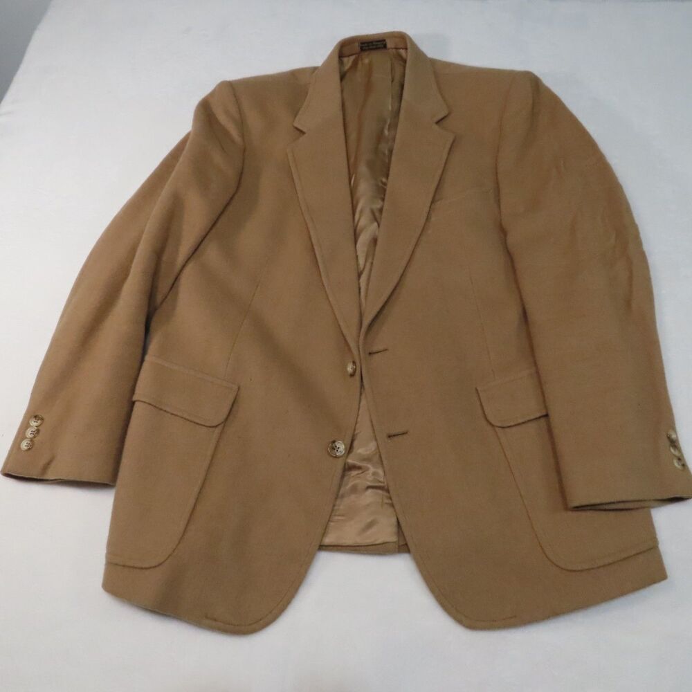 J.G. Hook Camel Hair Blazer Men’s Large Vintage Fabric Woven Italy Made Hungary